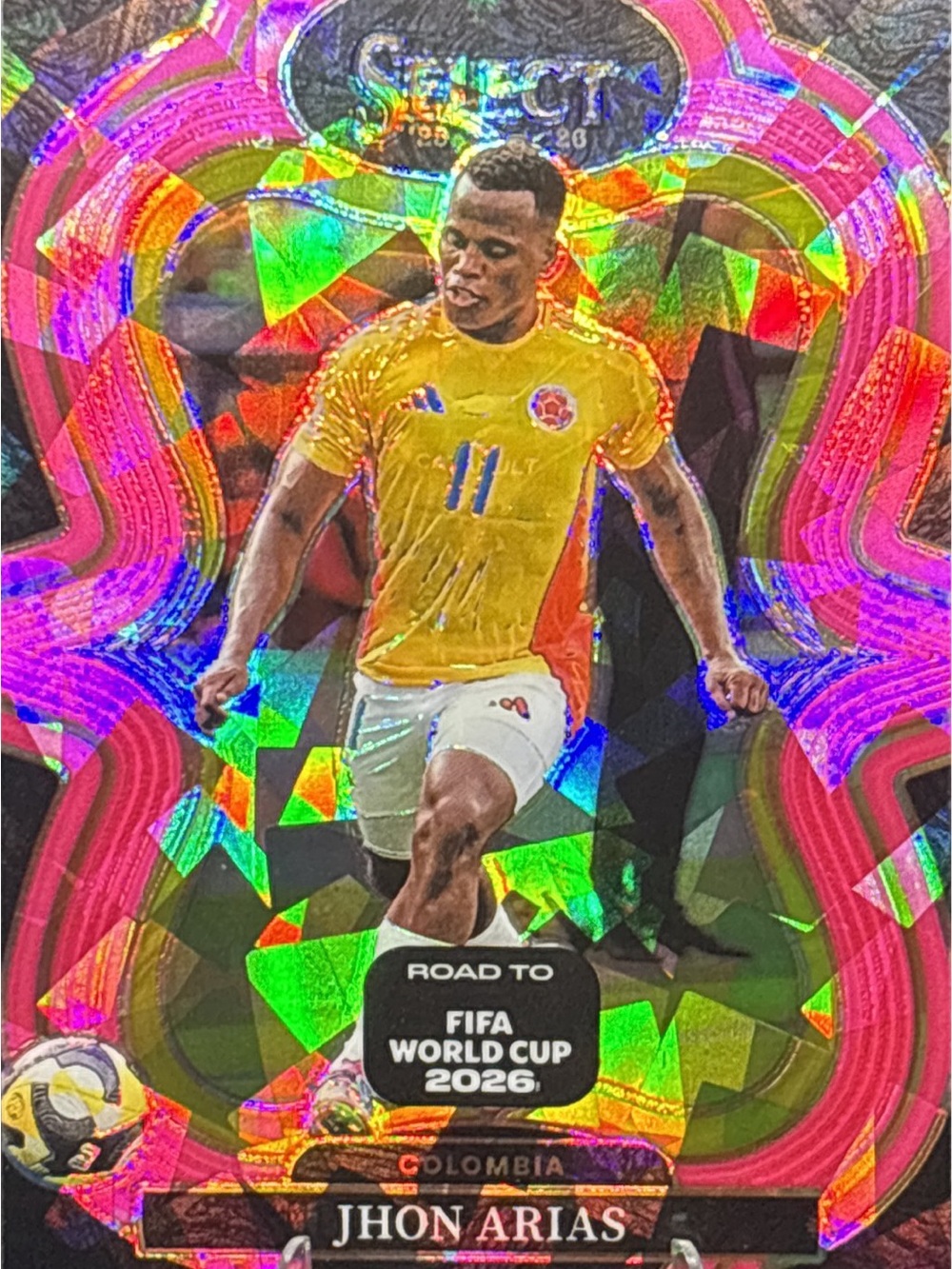 Panini FIFA World Cup 2026 Jhon Arias Holo Pink Parallel Prizm Soccer Card